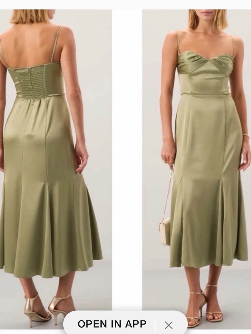Reformation Artichoke Green Midi Dress